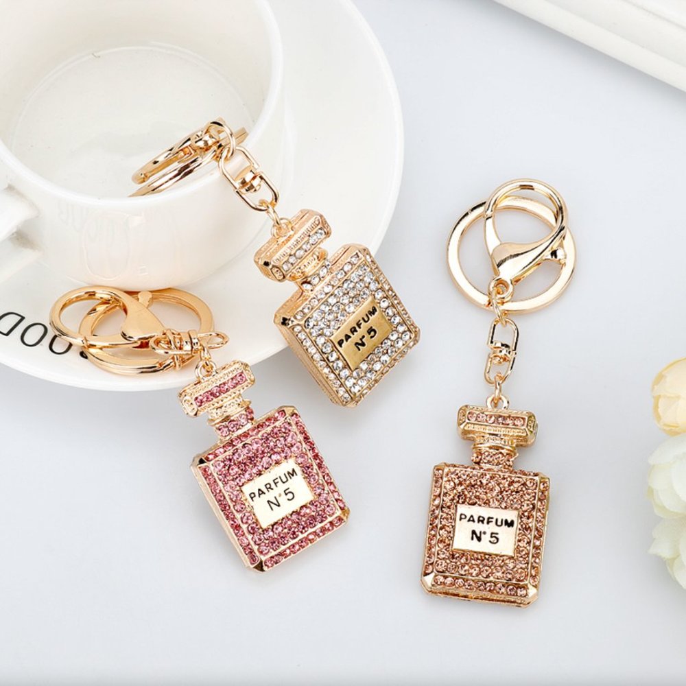 Crystal Perfume Bottle Purse Keychain Chanel - Picture 11 of 12